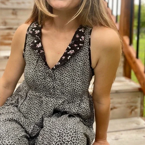 TF•LA Black & White Floral Maxi Dress | Boho Chic Italy-Inspired Look | Size L - Picture 9 of 10